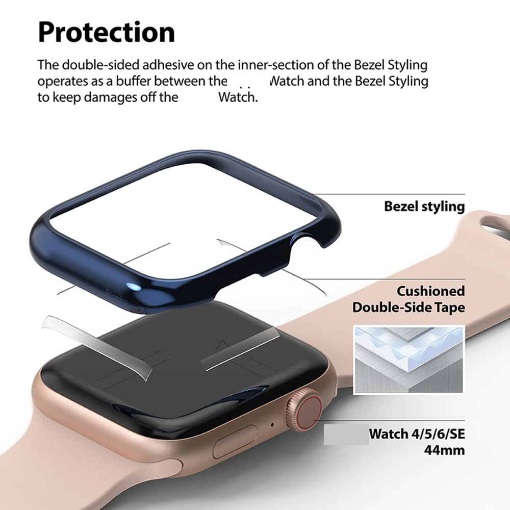 Picture of Apple Watch 40mm  | Ringke Adhesive Stainless Steel  Bezel Styling for Apple Watch Series 4 5 6 SE 40mm (Deep Blue)