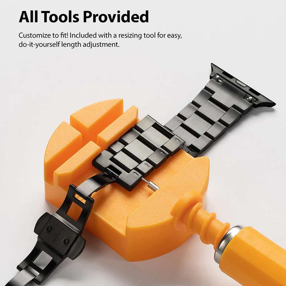 Picture of Apple Watch 42mm  | Ringke Stainless Steel Metal One Band Strap for Apple Watch Series 4 5 6 8 42mm 44mm 45mm 49mm Ultra (Silver)