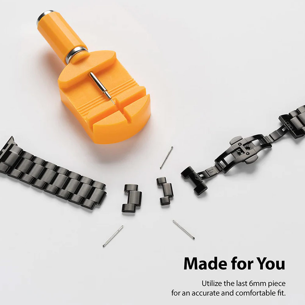 Picture of Apple Watch 42mm  | Ringke Stainless Steel Metal One Band Strap for Apple Watch Series 4 5 6 8 42mm 44mm 45mm 49mm Ultra (Silver)