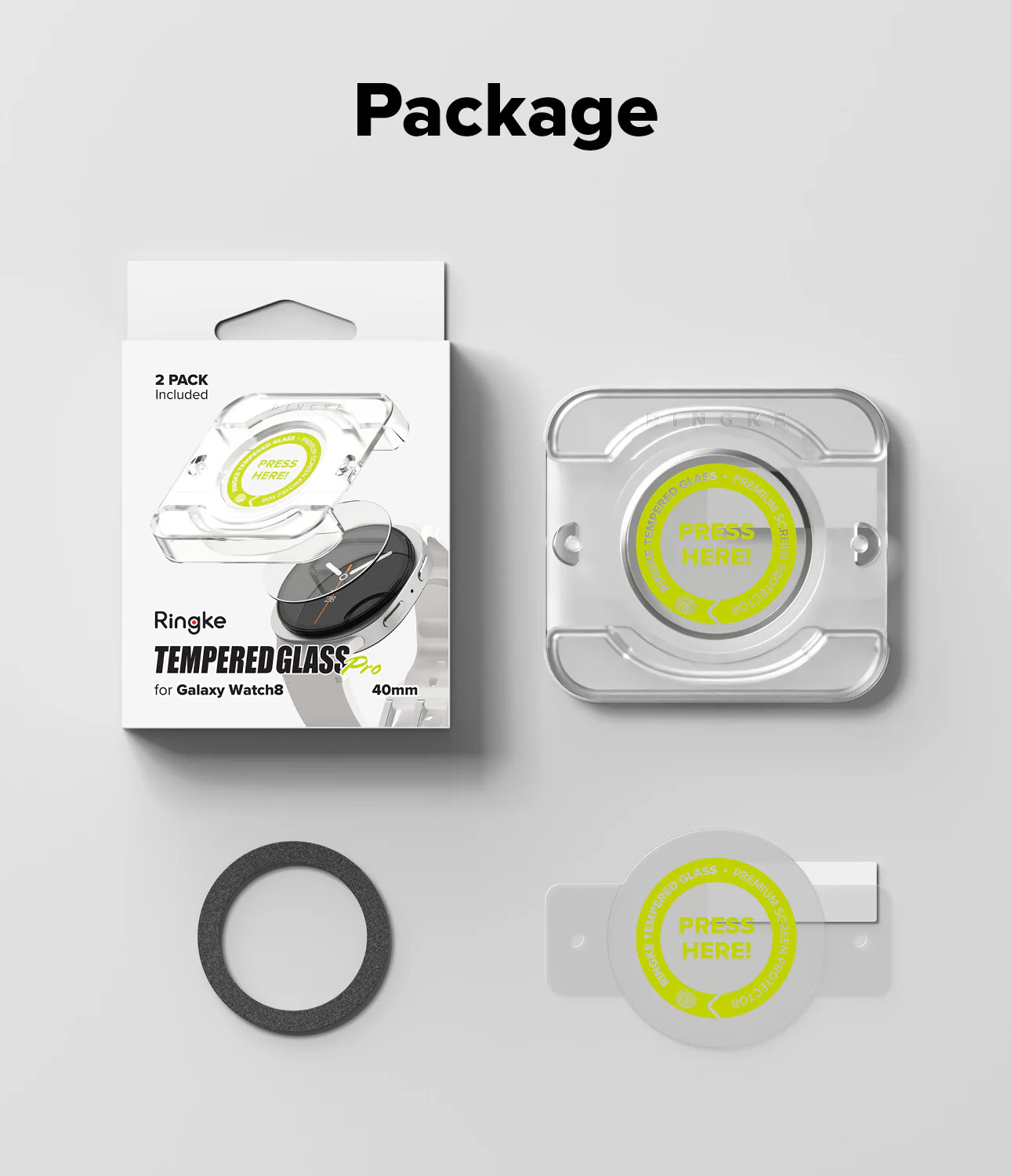 Picture of Samsung Galaxy Watch 8 40mm  | Ringke Tempered Glass Pro for Samsung Galaxy Watch 8 40mm (2pcs)