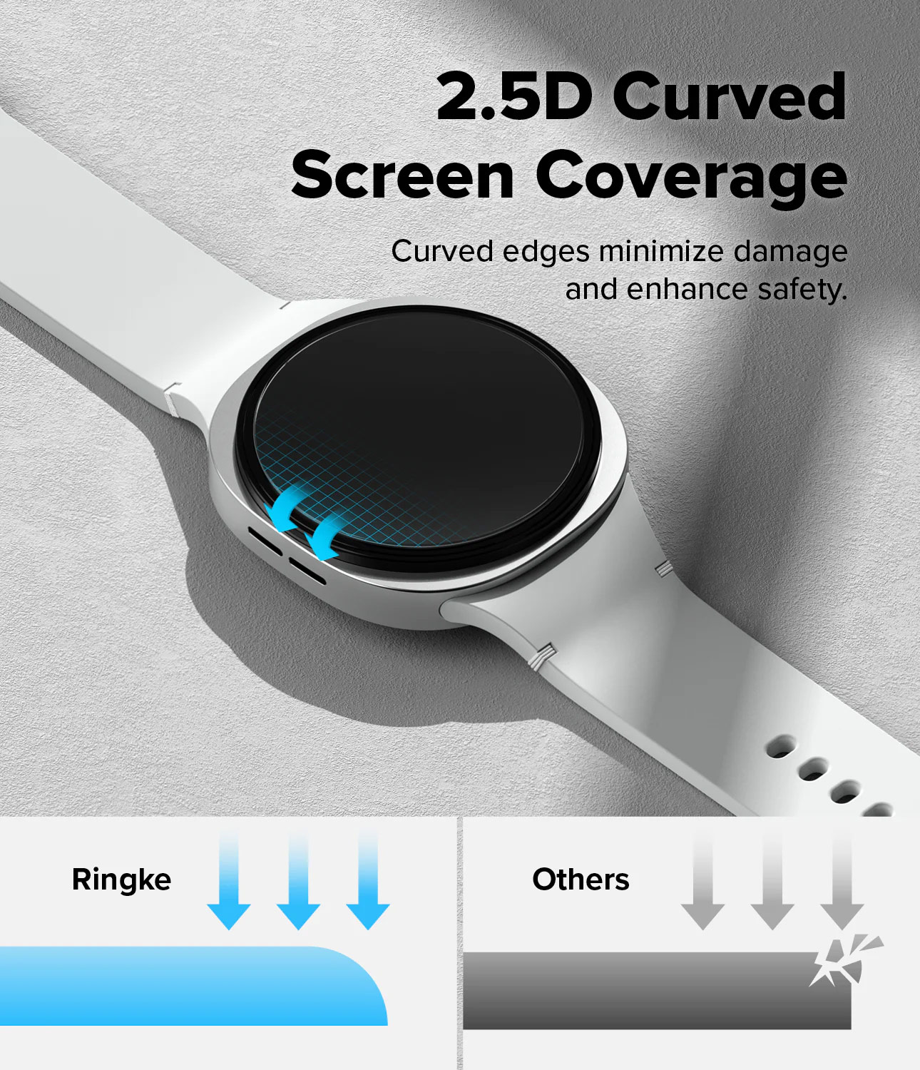 Picture of Samsung Galaxy Watch 8 44mm | Ringke Tempered Glass Pro for Samsung Galaxy Watch 8 44mm (2pcs)