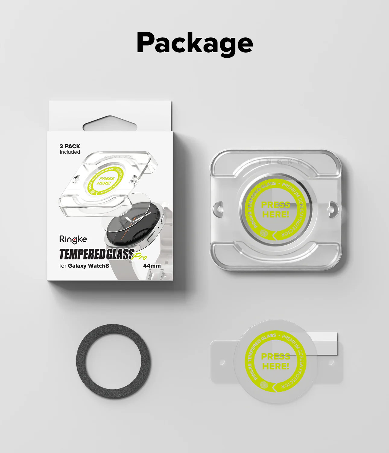 Picture of Samsung Galaxy Watch 8 44mm | Ringke Tempered Glass Pro for Samsung Galaxy Watch 8 44mm (2pcs)