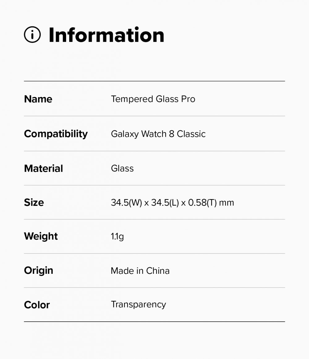 Picture of Samsung Galaxy Watch 8 Classic 46mm  | Ringke Tempered Glass Pro for Samsung Galaxy Watch 8 Classic 46mm (2pcs)