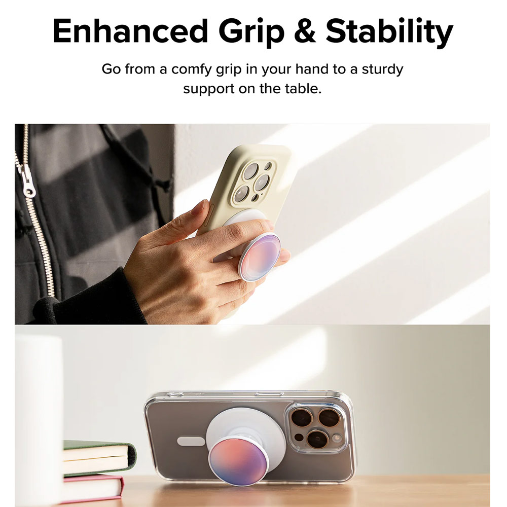 Picture of Ringke Tok Magnetic Grip Stand Holder Popsocket similar Grip Holder (Glossy Aurora)