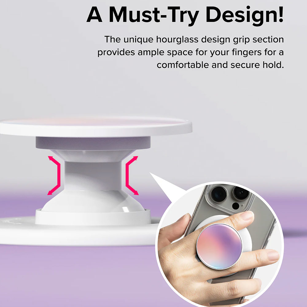 Picture of Ringke Tok Magnetic Grip Stand Holder Popsocket similar Grip Holder (Glossy Aurora)