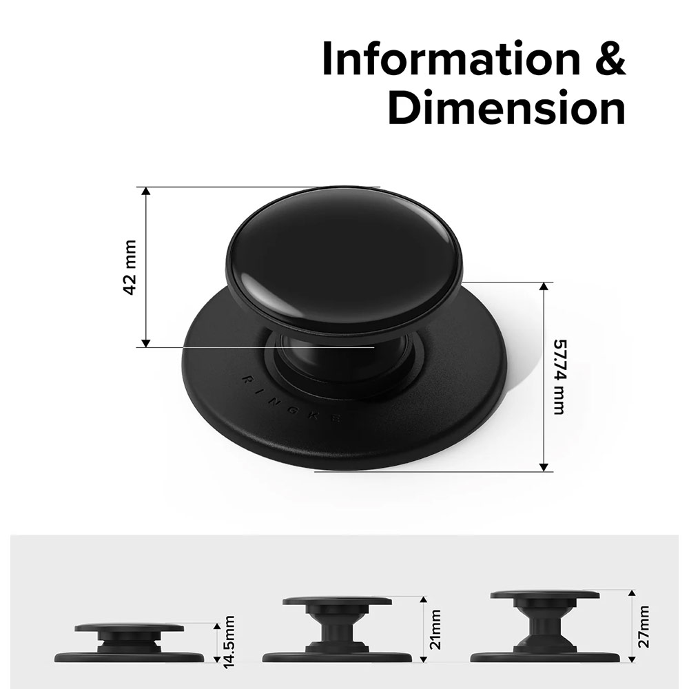 Picture of Ringke Tok Magnetic Grip Stand Holder Popsocket similar Grip Holder (Glossy Black)
