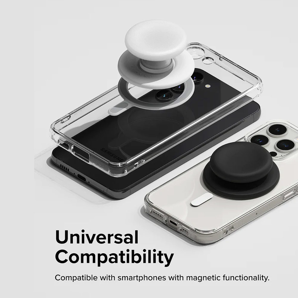 Picture of Ringke Tok Magnetic Grip Stand Holder Popsocket similar Grip Holder (Ice White)