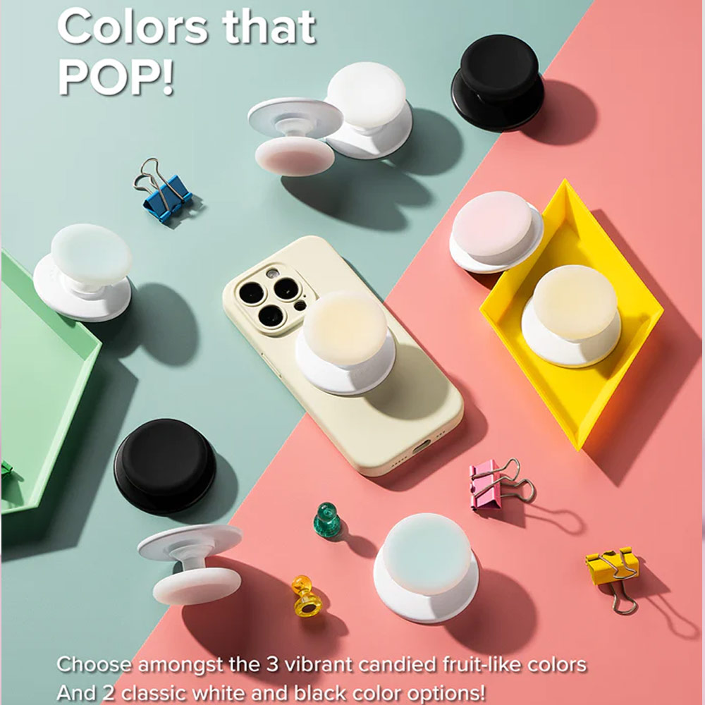 Picture of Ringke Tok Magnetic Grip Stand Holder Popsocket similar Grip Holder (Ice White)