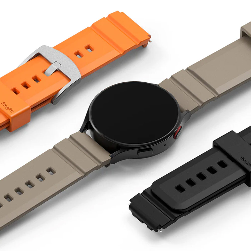 Picture of Samsung Galaxy Watch 4 40mm | Ringke TPU Rubber One Band Bold Waterproof Sweat Proof Strap Watch Lug 20mm for Galaxy Watch Series 3 4 5 5 Pro Active 40mm 41mm 42mm 44mm 45mm 45mm (Gray Sand)
