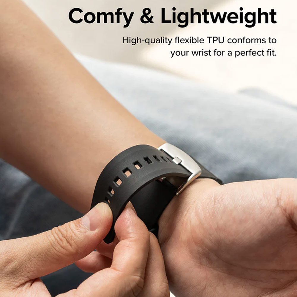 Picture of Samsung Galaxy Watch 4 40mm | Ringke TPU Rubber One Band Bold Waterproof Sweat Proof Strap Watch Lug 20mm for Galaxy Watch Series 3 4 5 5 Pro Active 40mm 41mm 42mm 44mm 45mm 45mm (Gray Sand)