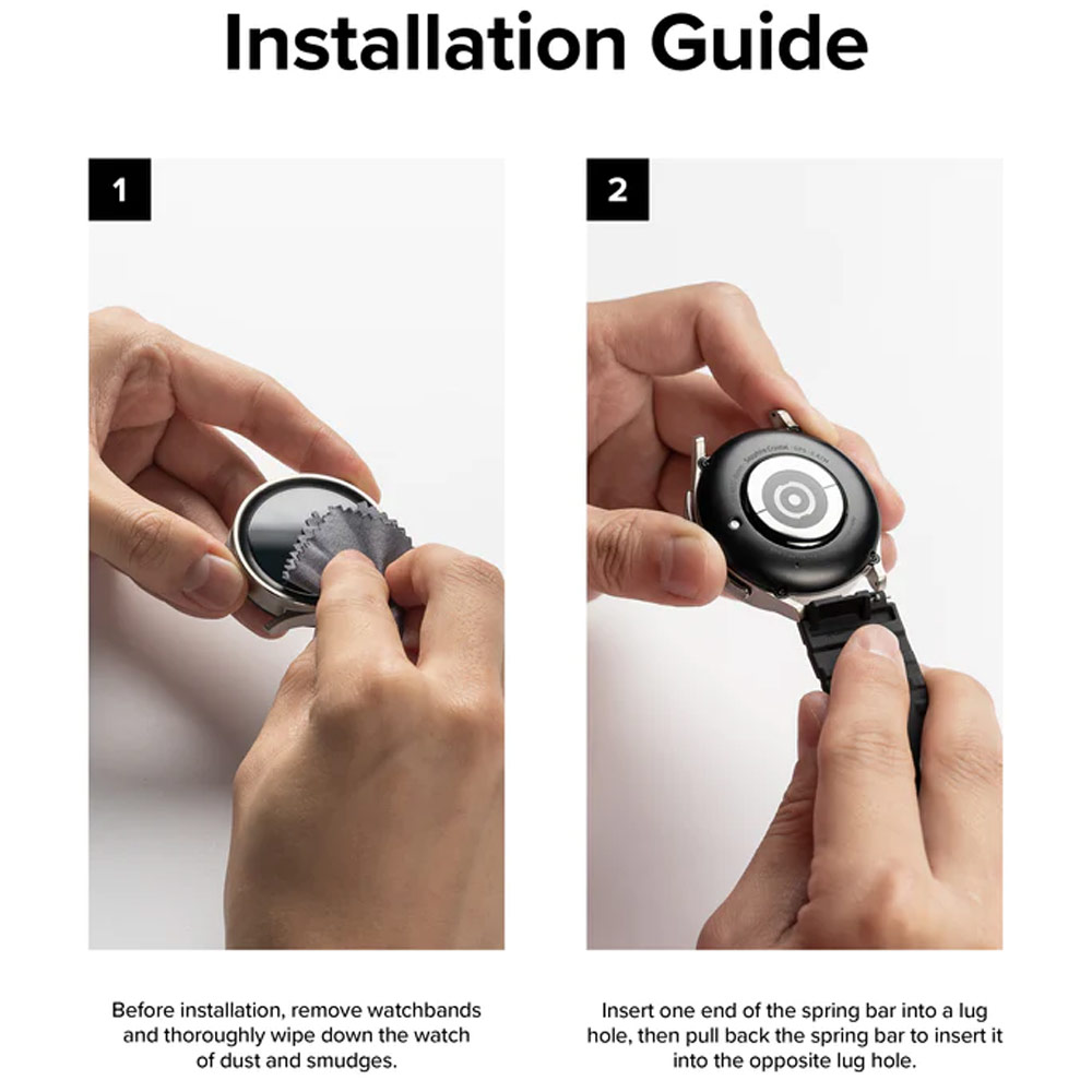 Picture of Samsung Galaxy Watch 4 40mm | Ringke TPU Rubber One Band Bold Waterproof Sweat Proof Strap Watch Lug 20mm for Galaxy Watch Series 3 4 5 5 Pro Active 40mm 41mm 42mm 44mm 45mm 45mm (Gray Sand)