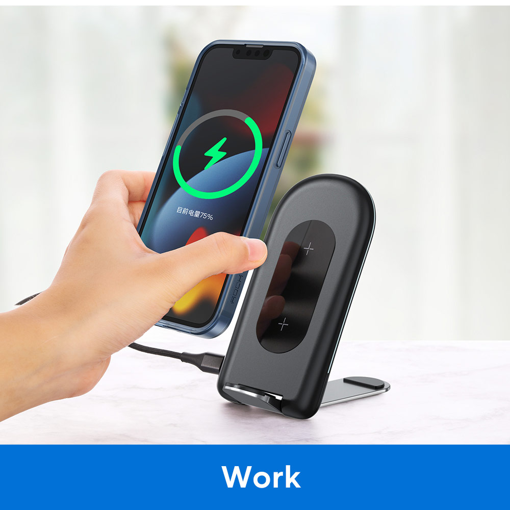 Picture of Apple iPhone 13 Pro 6.1 Case | Rock Moca Strong Magnetic Stand Drop Protection Case Magsafe Compatible for iPhone 13 Pro 6.1 (Black)