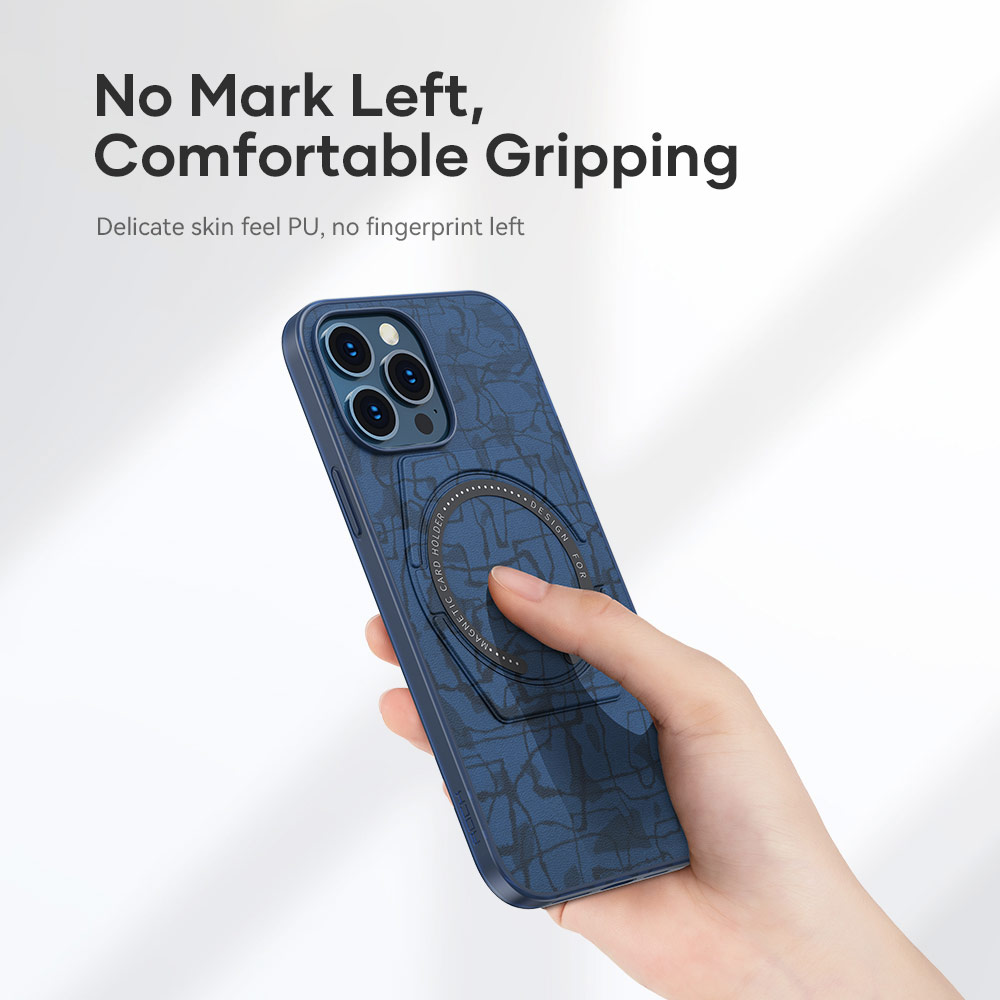 Picture of Apple iPhone 13 Pro 6.1 Case | Rock Moca Strong Magnetic Stand Drop Protection Case Magsafe Compatible for iPhone 13 Pro 6.1 (Black)