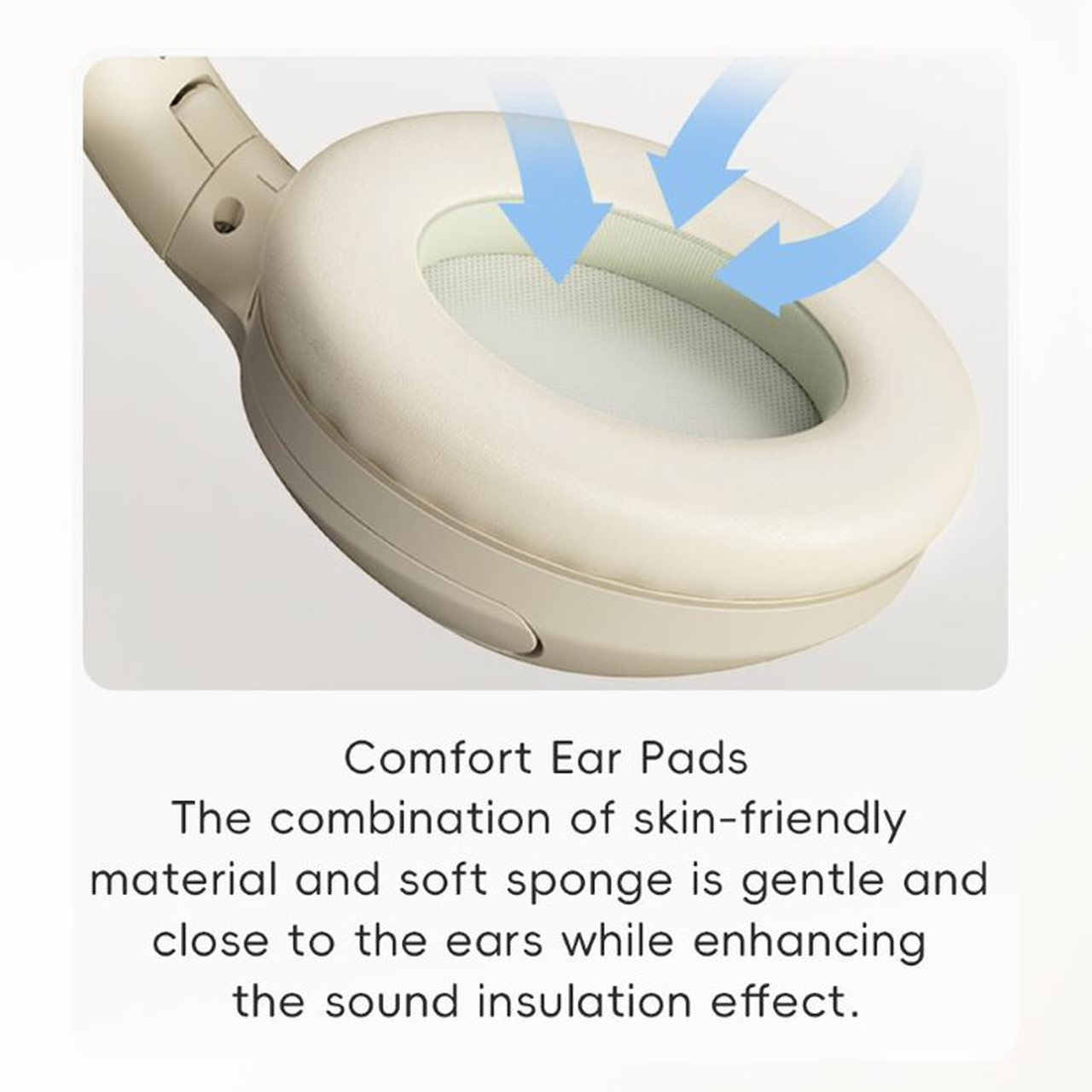 Picture of Rock O3 Bluetooth Wireless Headphone with ANC noise cancellation Foldable Soft PU Over Ear Cushion (Light Gray)