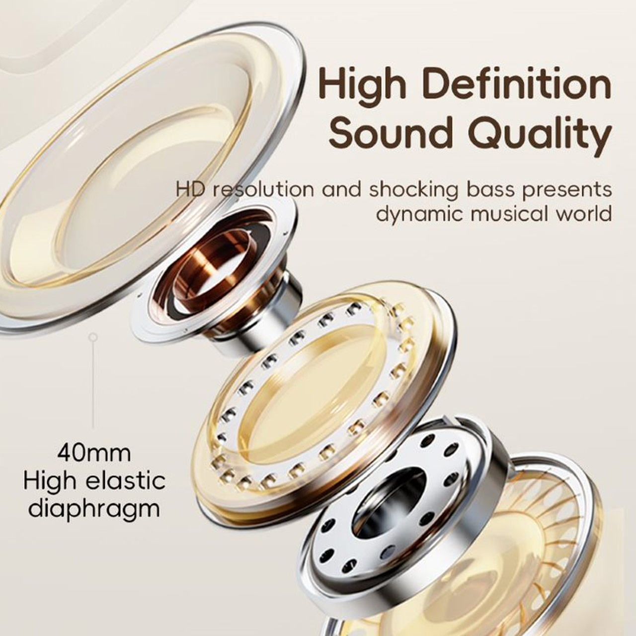 Picture of Rock O3 Bluetooth Wireless Headphone with ANC noise cancellation Foldable Soft PU Over Ear Cushion (Light Gray)