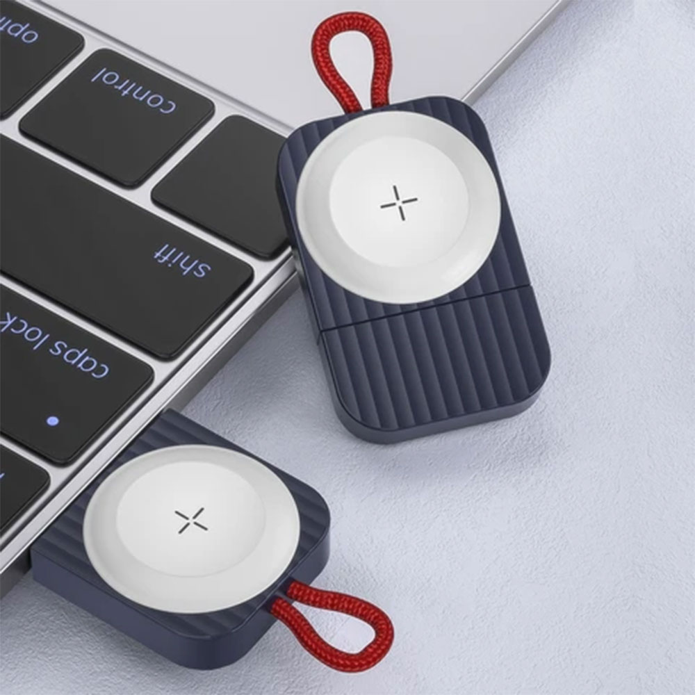 Picture of Apple Watch 38mm Charger | ROCK W26 IWATCH PORTABLE WIRELESS CHARGER FOR APPLE WATCH 38mm 40mm 42mm 44mm Series 1 2 3 4 5 6 OS7 (Blue) - (USBA)