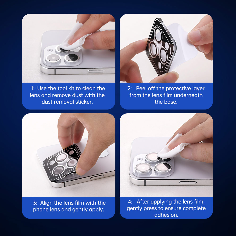 Picture of Apple iPhone 15 Pro 6.1  | Rock Pure Series Glass Camera Lens Aluminum Frame Protector For iPhone 15 Pro 6.1 15 Pro Max 6.7 (Tarnish)