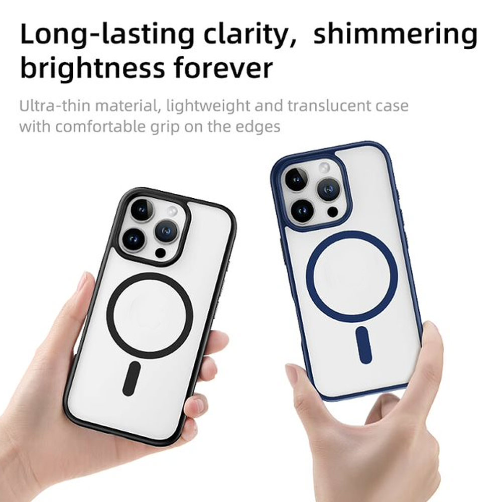 Picture of Apple iPhone 16 Pro 6.3 Case | Rock Guard Clear Transparent Magsafe Compatible Drop Protection Case for iPhone 16 Pro 6.3 (Clear Blue)