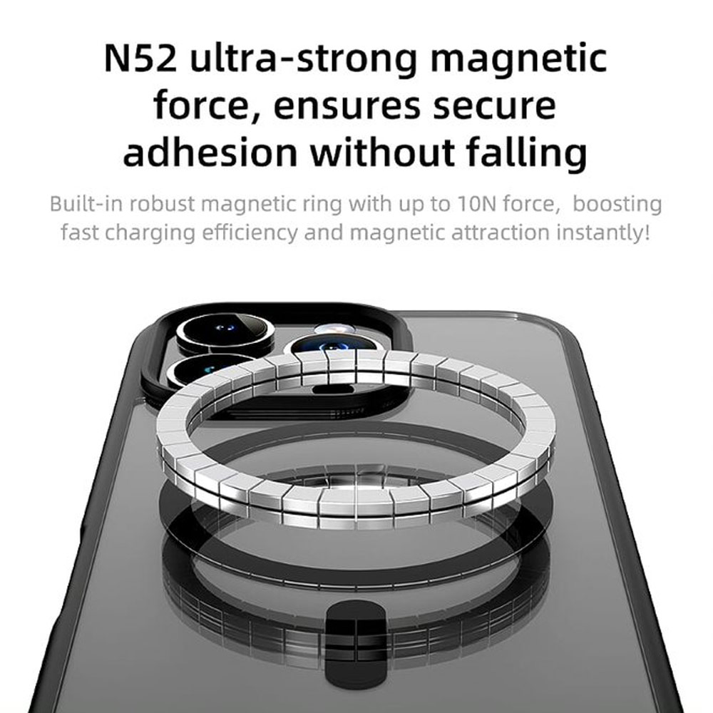 Picture of Apple iPhone 16 Pro 6.3 Case | Rock Guard Clear Transparent Magsafe Compatible Drop Protection Case for iPhone 16 Pro 6.3 (Clear Blue)