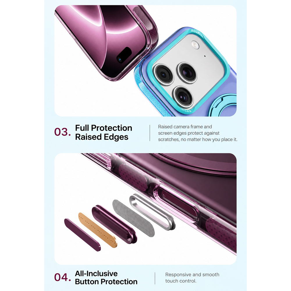 Picture of Apple iPhone 18 Pro Case | ROCK Guard Touch Rotating Series Magnetic Protection Case with Stand for iPhone 18 Pro 17 Pro (Matte Burgundy)