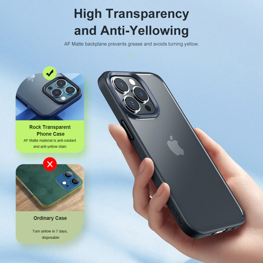 Picture of Apple iPhone 13 Pro Max 6.7 Case | Rock Guard Pro Drop Protection Case for iPhone 13 Pro Max 6.7 (Clear Blue)