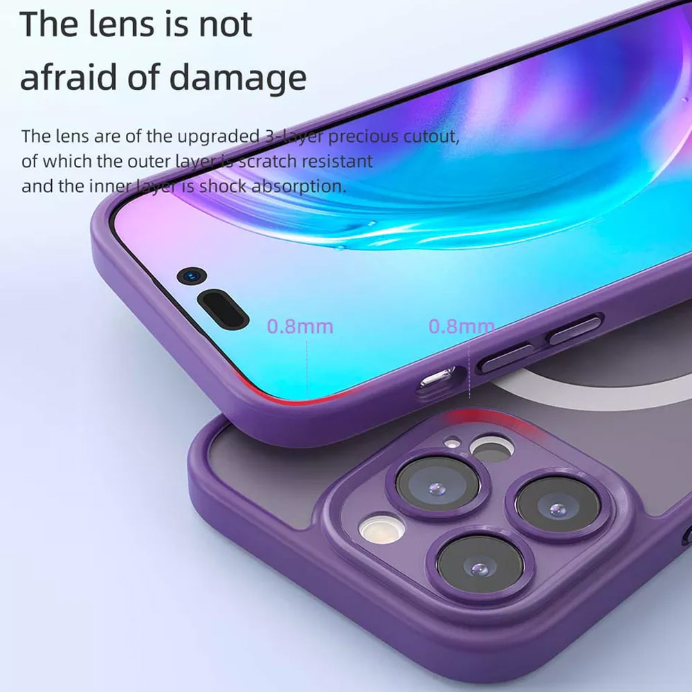 Picture of Apple iPhone 14 Plus 6.7 Case | Rock Guard Touch Lens Protection Anti Finger Print Drop Protection Magsafe Compatible Case for iPhone 14 Plus 6.7 (Matte Black)