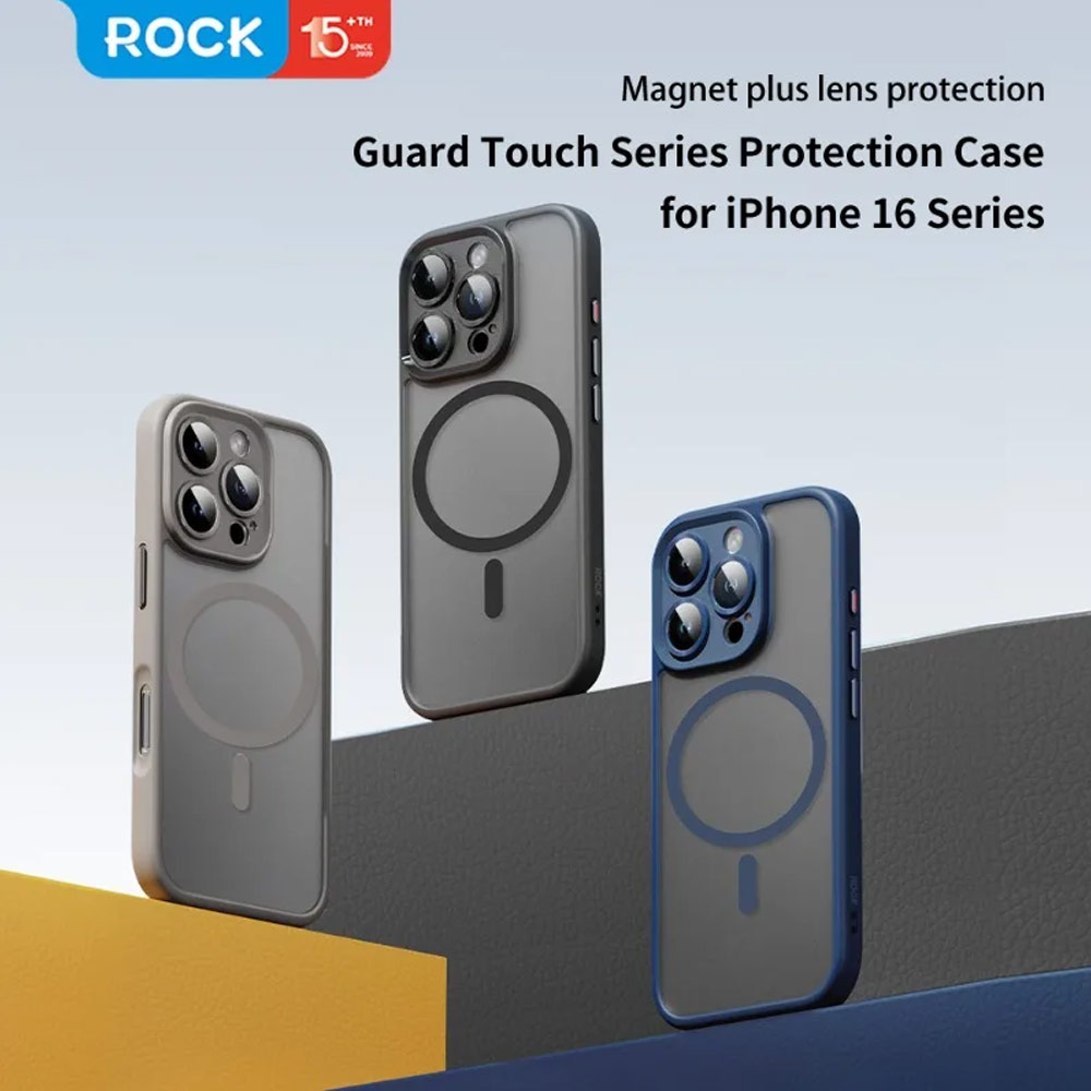 Picture of Apple iPhone 16 Pro 6.3 Case | Rock Guard Touch Lens Protection Anti Finger Print Drop Protection Magsafe Compatible Case for iPhone 16 Pro 6.3 (Matte Black)