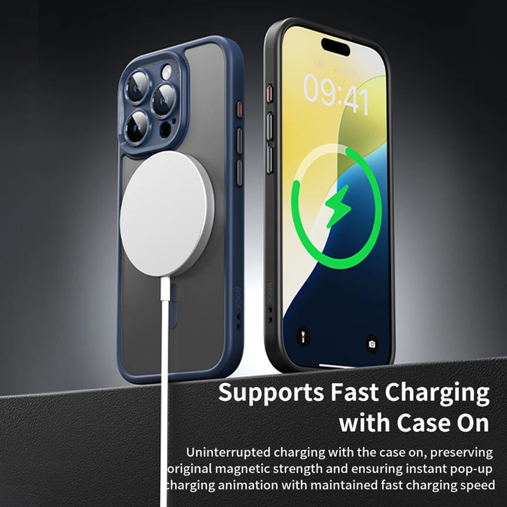 Picture of Apple iPhone 16 Pro 6.3 Case | Rock Guard Touch Lens Protection Anti Finger Print Drop Protection Magsafe Compatible Case for iPhone 16 Pro 6.3 (Matte Black)