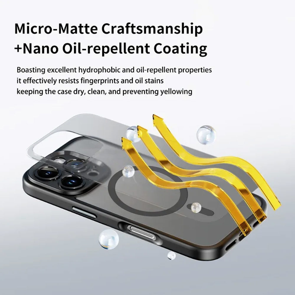 Picture of Apple iPhone 16 Pro 6.3 Case | Rock Guard Touch Lens Protection Anti Finger Print Drop Protection Magsafe Compatible Case for iPhone 16 Pro 6.3 (Matte Black)