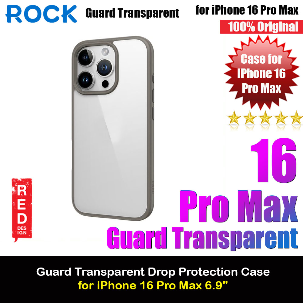Picture of Rock Guard Clear Transparent Drop Protection Case for iPhone 16 Pro Max 6.9 (Clear Grey) Apple iPhone 16 Pro Max 6.9- Apple iPhone 16 Pro Max 6.9 Cases, Apple iPhone 16 Pro Max 6.9 Covers, iPad Cases and a wide selection of Apple iPhone 16 Pro Max 6.9 Accessories in Malaysia, Sabah, Sarawak and Singapore 
