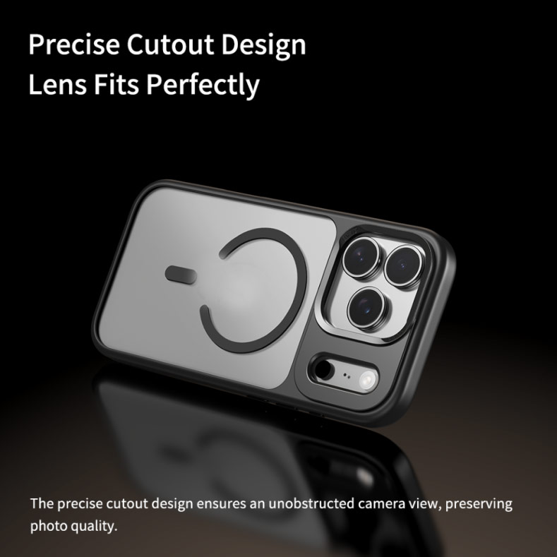 Picture of Apple iPhone 17 Pro 6.3 Case | Rock Guard Transparent Magnetic Anti Drop Protection Case for iPhone 17 Pro 6.3 (Black)