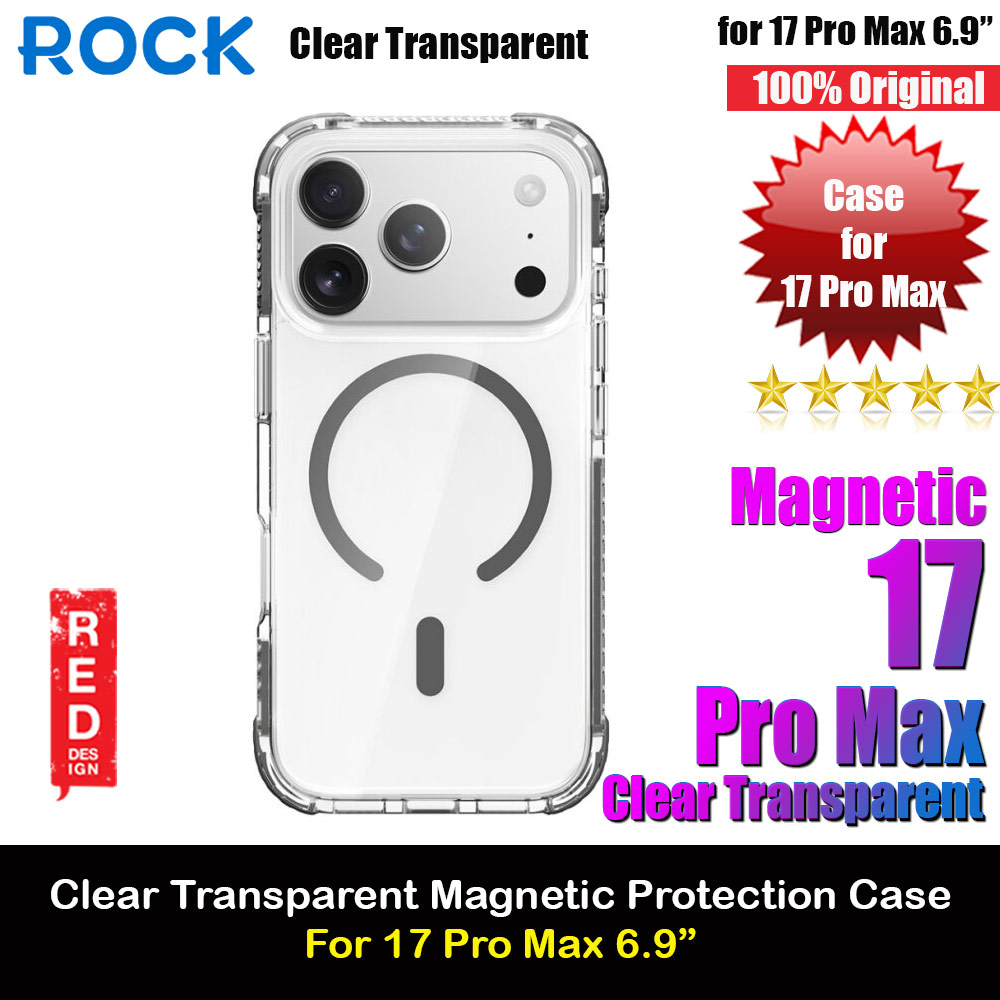 Picture of Rock Crystal Clear Magnetic Anti Drop Protection Case for iPhone 17 Pro Max 6.9 (Black) Apple iPhone 17 Pro Max 6.9- Apple iPhone 17 Pro Max 6.9 Cases, Apple iPhone 17 Pro Max 6.9 Covers, iPad Cases and a wide selection of Apple iPhone 17 Pro Max 6.9 Accessories in Malaysia, Sabah, Sarawak and Singapore 