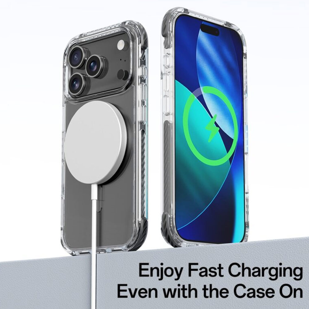 Picture of Apple iPhone 17 Pro Max 6.9 Case | Rock Crystal Clear Magnetic Anti Drop Protection Case for iPhone 17 Pro Max 6.9 (Gold)