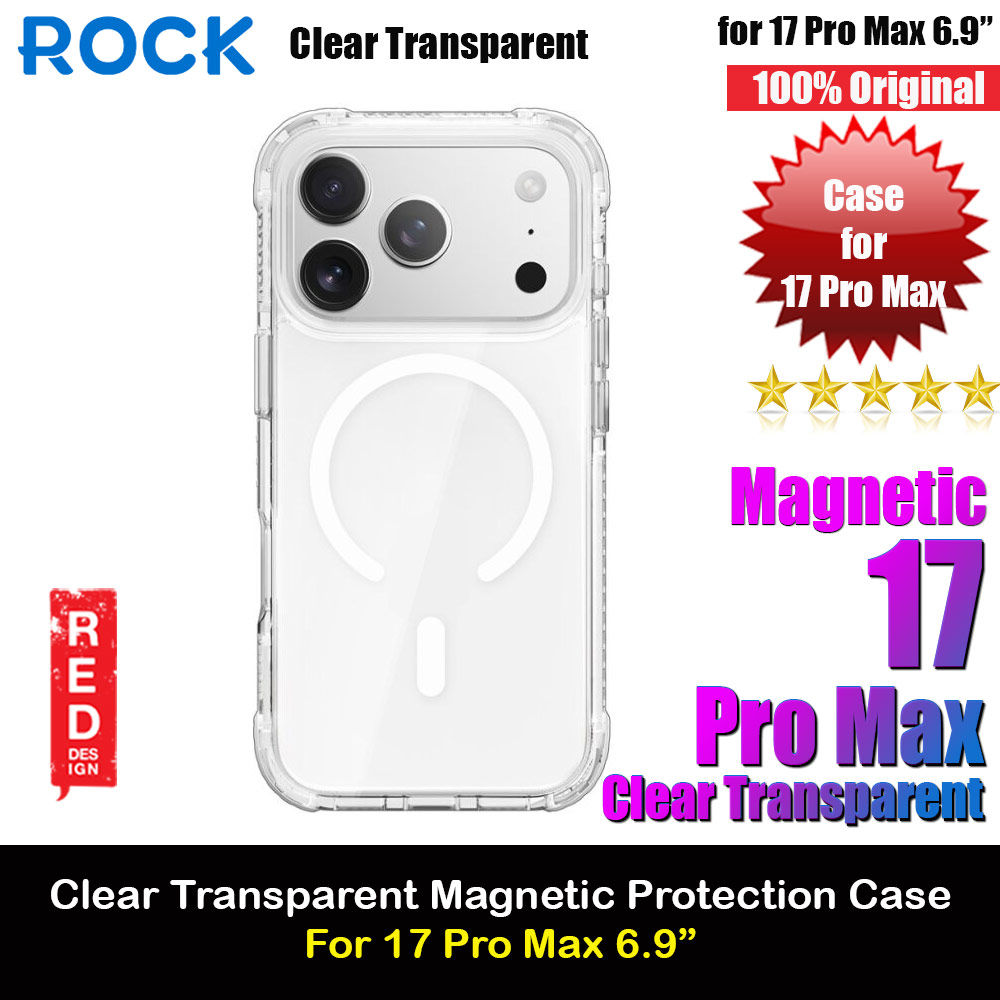 Picture of Rock Crystal Clear Magnetic Anti Drop Protection Case for iPhone 17 Pro Max 6.9 (White) Apple iPhone 17 Pro Max 6.9- Apple iPhone 17 Pro Max 6.9 Cases, Apple iPhone 17 Pro Max 6.9 Covers, iPad Cases and a wide selection of Apple iPhone 17 Pro Max 6.9 Accessories in Malaysia, Sabah, Sarawak and Singapore 