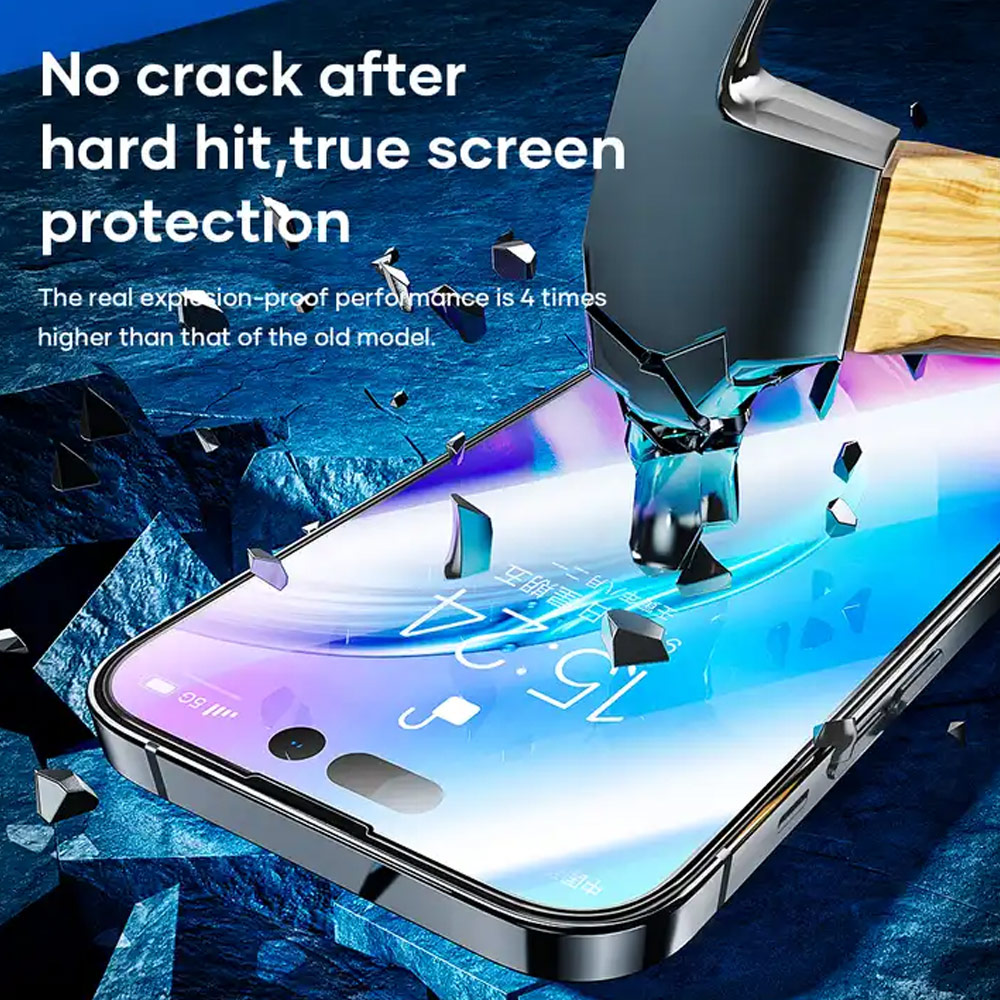 Picture of Apple iPhone 15 Pro 6.1  | Rock 4K HD Full Coverage Tempered Glass for iPhone 15 Pro 6.1 (HD Clear)