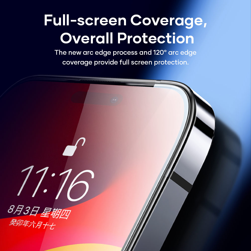 Picture of Apple iPhone 15 Pro 6.1  | Rock 4K HD Full Coverage Tempered Glass for iPhone 15 Pro 6.1 (HD Clear)