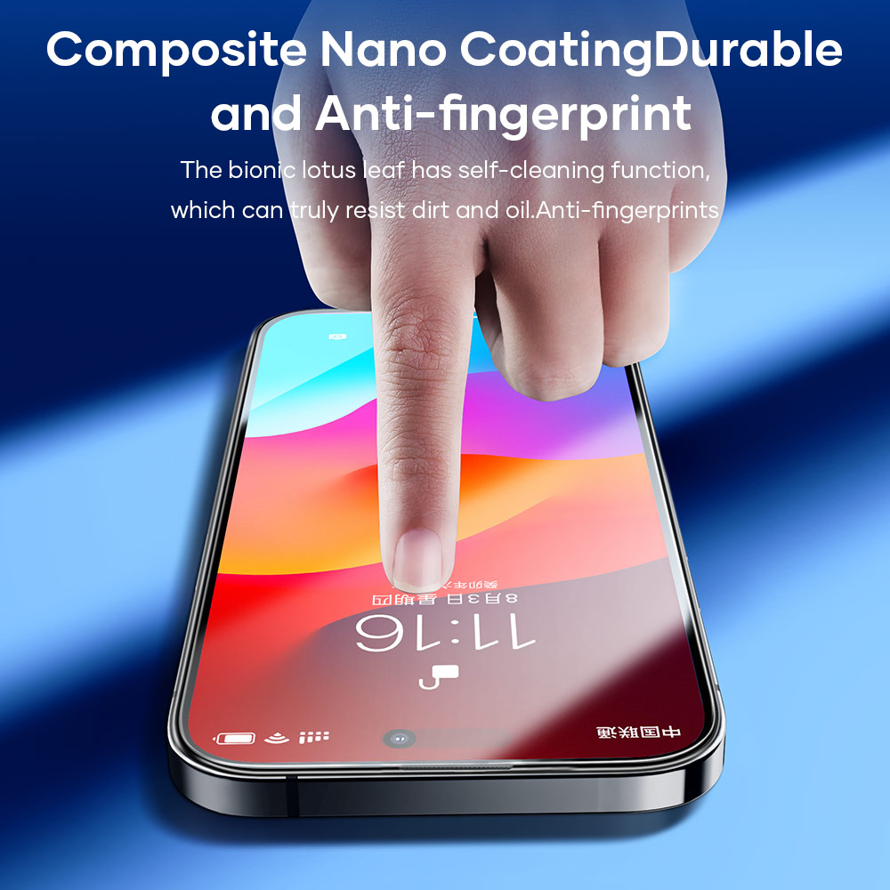 Picture of Apple iPhone 15 Pro 6.1  | Rock Anti Peep HD Full Coverage Tempered Glass for iPhone 15 Pro 6.1 (Privacy)