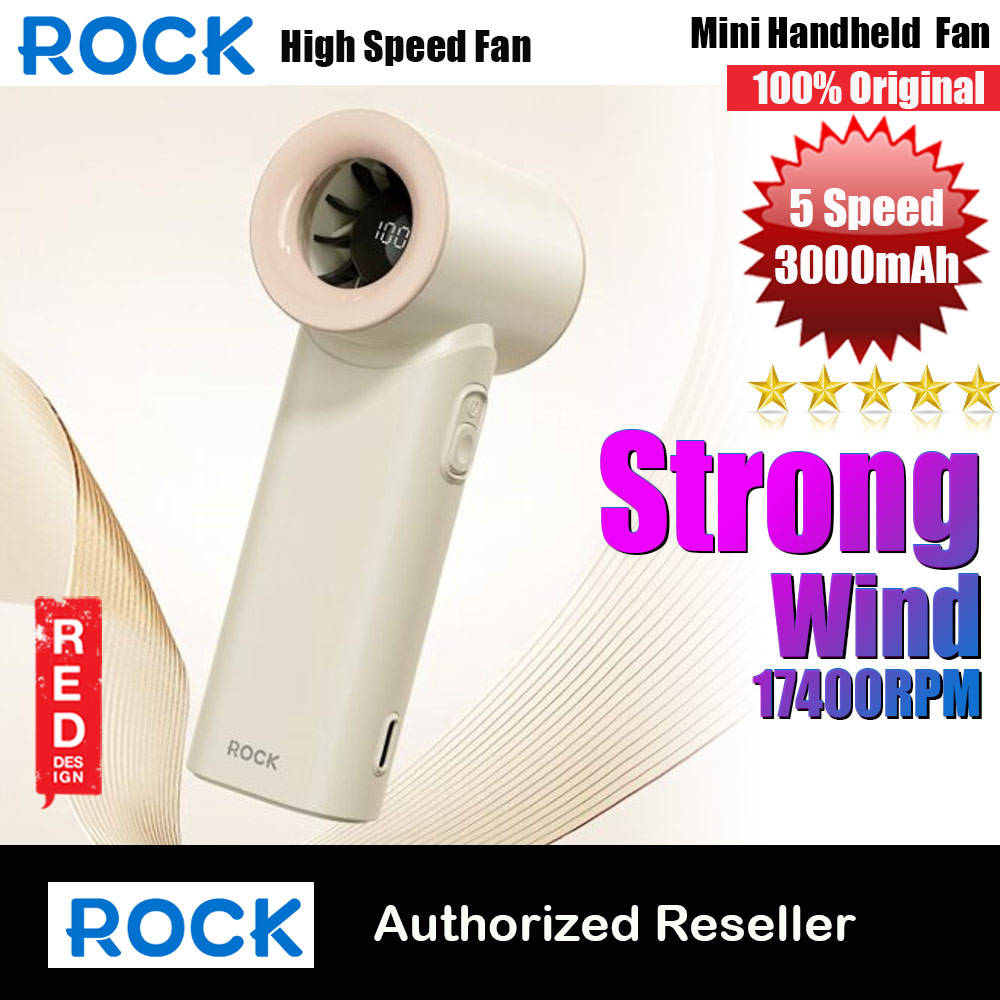 Picture of Rock 5 Ultra Speed Strong Wind Force Portable Mini Handheld Fan 3000mAh 17400RPM (Beige) Red Design- Red Design Cases, Red Design Covers, iPad Cases and a wide selection of Red Design Accessories in Malaysia, Sabah, Sarawak and Singapore 