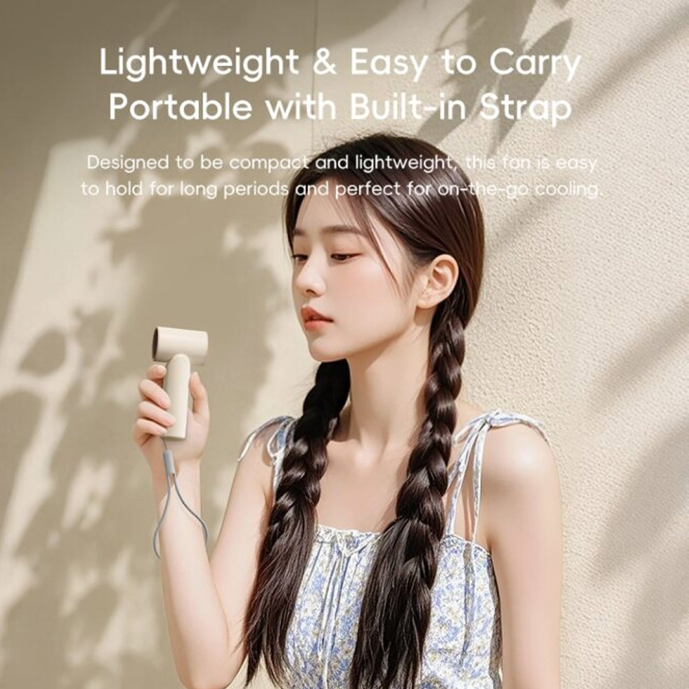 Picture of Rock 5 Ultra Speed Strong Wind Force Portable Mini Handheld Fan 3000mAh 17400RPM (Beige)