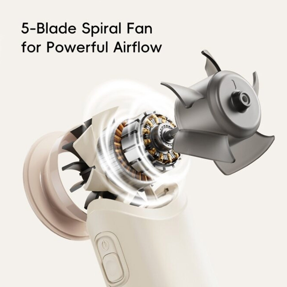 Picture of Rock 5 Ultra Speed Strong Wind Force Portable Mini Handheld Fan 3000mAh 17400RPM (Beige)