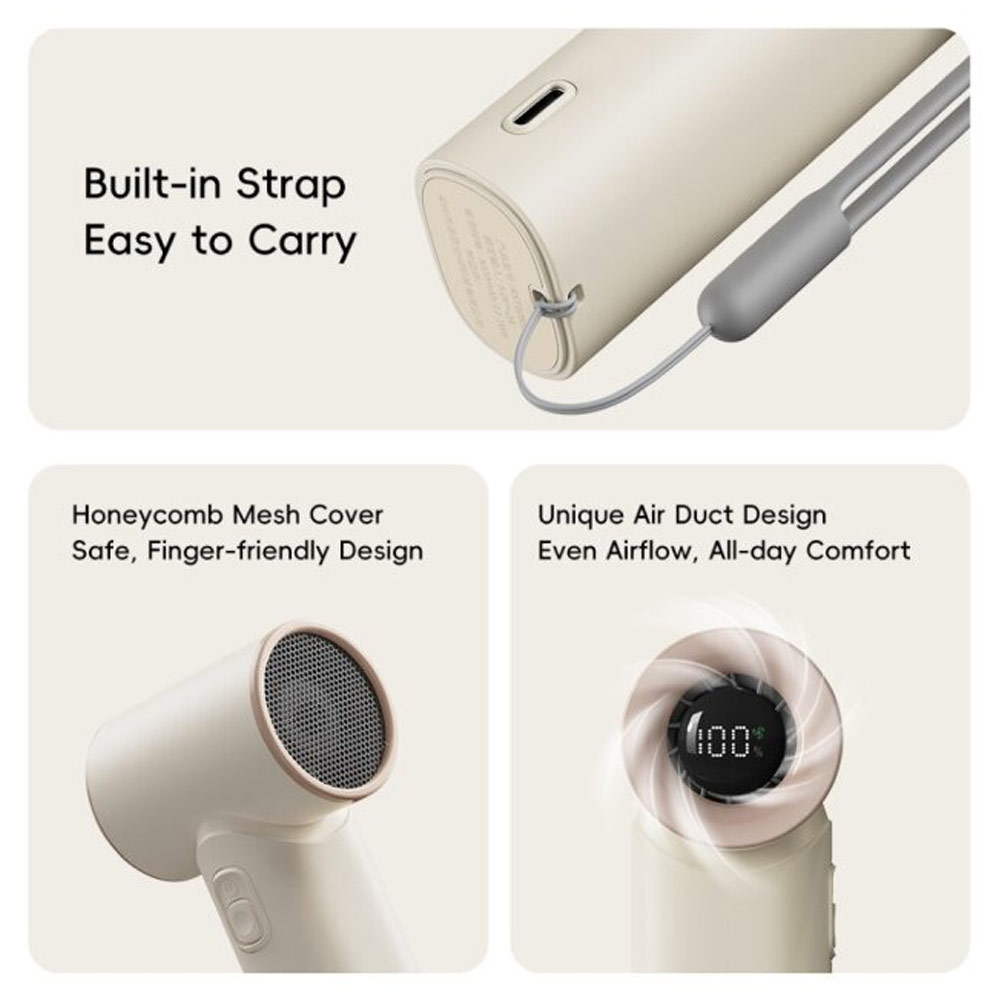 Picture of Rock 5 Ultra Speed Strong Wind Force Portable Mini Handheld Fan 3000mAh 17400RPM (Beige)