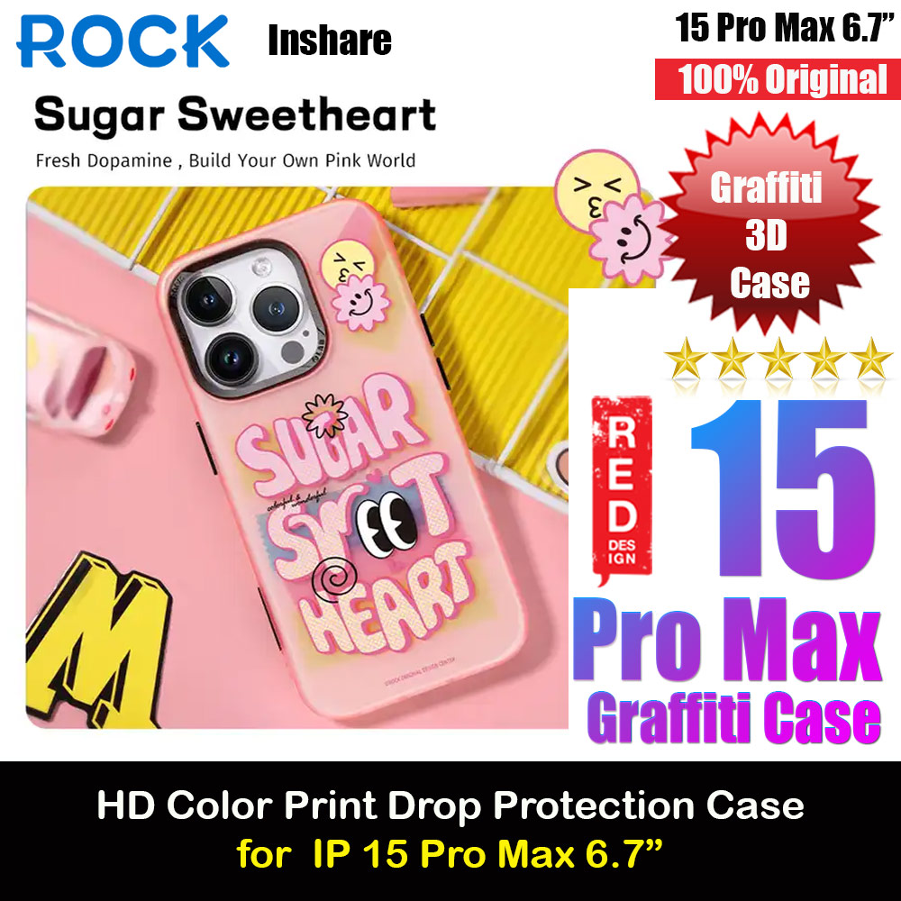 Picture of Rock Inshare Graffiti Hiqh Quality Print Colorful Drop Protection Case for iPhone 15 Pro Max 6.7 (Pink) Apple iPhone 15 Pro Max 6.7- Apple iPhone 15 Pro Max 6.7 Cases, Apple iPhone 15 Pro Max 6.7 Covers, iPad Cases and a wide selection of Apple iPhone 15 Pro Max 6.7 Accessories in Malaysia, Sabah, Sarawak and Singapore 
