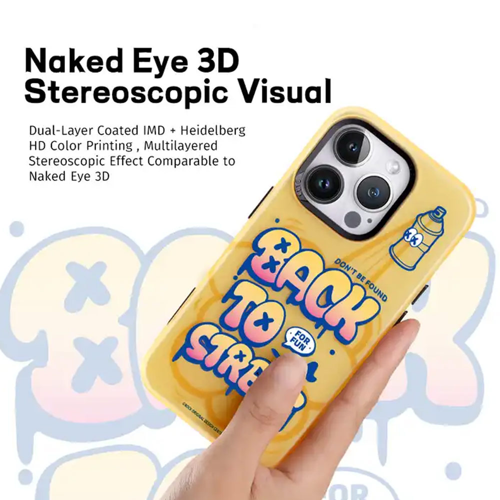 Picture of Apple iPhone 15 Pro 6.1 Case | Rock Inshare Graffiti Hiqh Quality Print Colorful Drop Protection Case for iPhone 15 Pro 6.1 (Yellow)