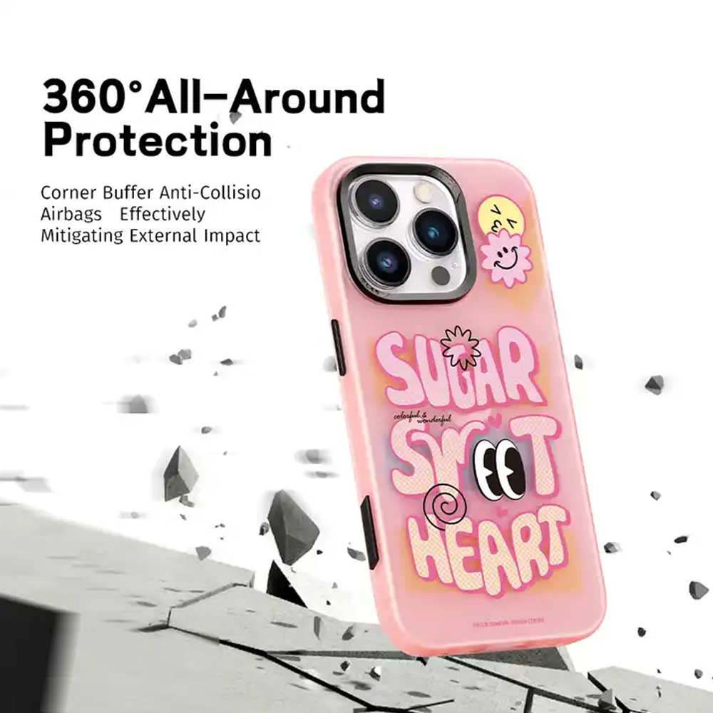 Picture of Apple iPhone 15 Pro 6.1 Case | Rock Inshare Graffiti Hiqh Quality Print Colorful Drop Protection Case for iPhone 15 Pro 6.1 (Yellow)