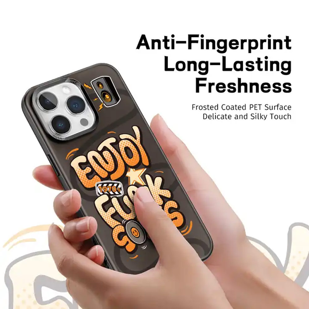 Picture of Apple iPhone 15 Pro 6.1 Case | Rock Inshare Graffiti Hiqh Quality Print Colorful Drop Protection Case for iPhone 15 Pro 6.1 (Yellow)