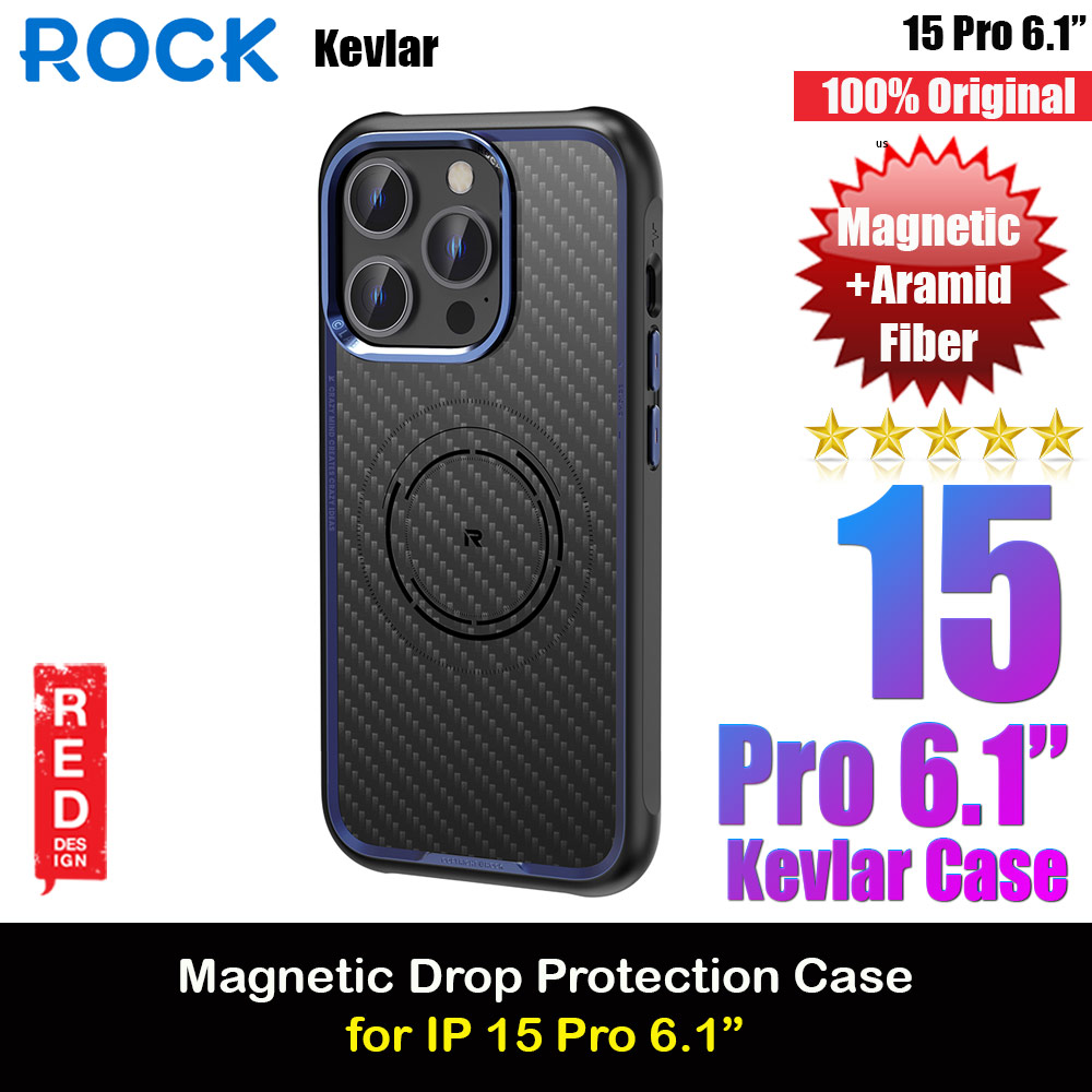Picture of Rock Kevlar Series Drop Protection Magsafe Compatible Case for iPhone 15 Pro 6.1 (Aramid Fiber Blue) Apple iPhone 15 Pro 6.1- Apple iPhone 15 Pro 6.1 Cases, Apple iPhone 15 Pro 6.1 Covers, iPad Cases and a wide selection of Apple iPhone 15 Pro 6.1 Accessories in Malaysia, Sabah, Sarawak and Singapore 