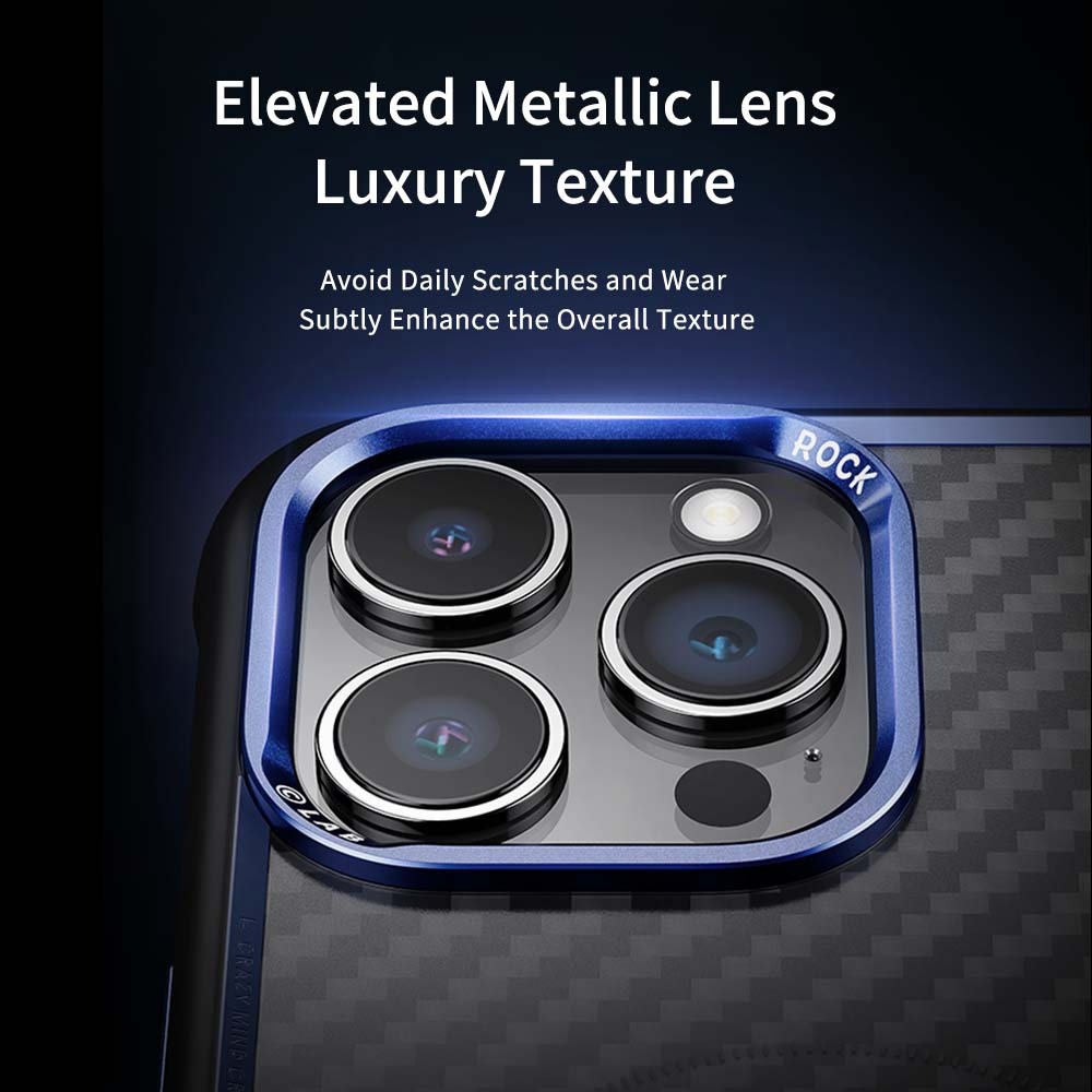 Picture of Apple iPhone 15 Pro 6.1 Case | Rock Kevlar Series Drop Protection Magsafe Compatible Case for iPhone 15 Pro 6.1 (Aramid Fiber Blue)