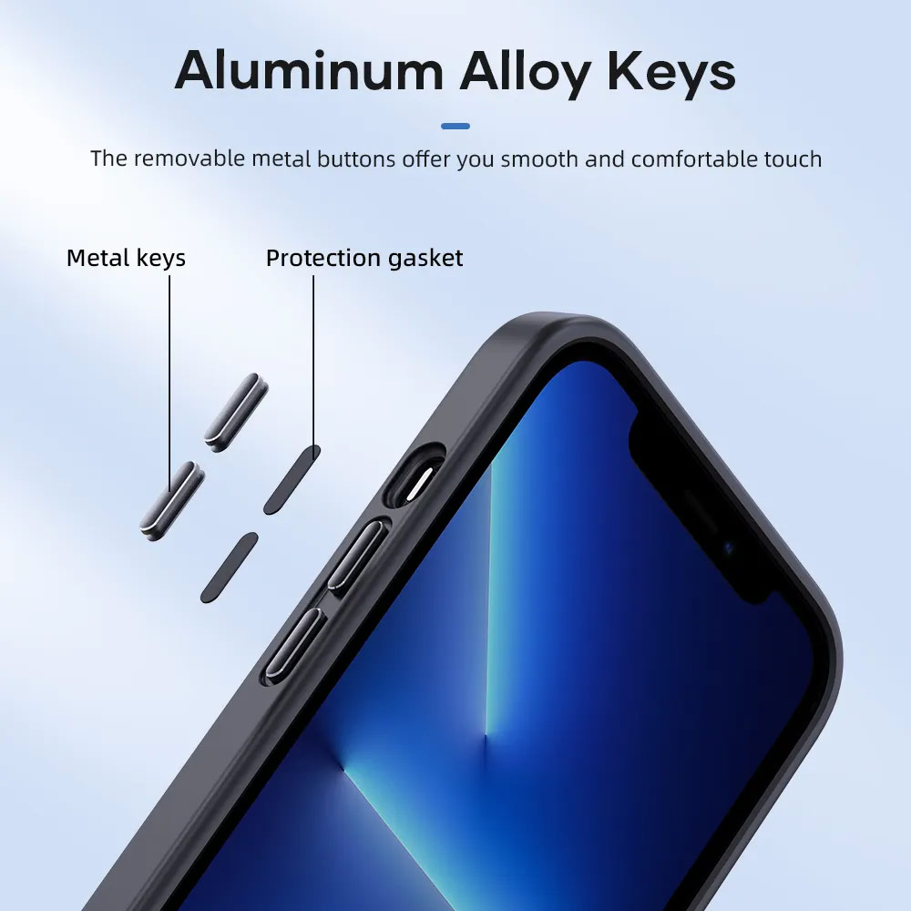 Picture of Apple iPhone 14 Plus 6.7 Case | Rock Guard Touch Lens Protection Anti Finger Print Drop Protection Case for iPhone 14 Plus 6.7 (Matte Blue)