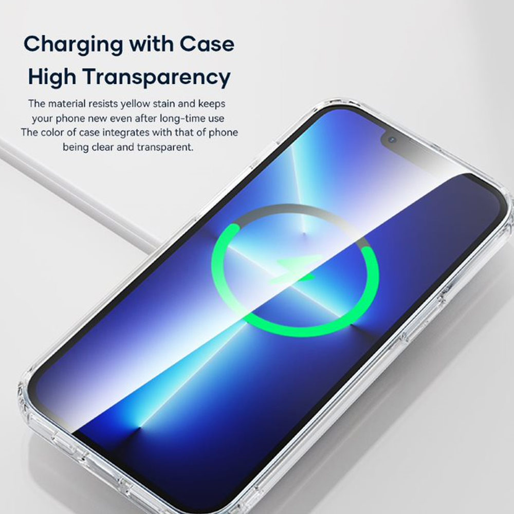 Picture of Apple iPhone 13 Pro Max 6.7 Case | Rock Pure Series Protection Magnetic Case Magsafe Compatible for iPhone 13 Pro Max 6.7 (Clear)