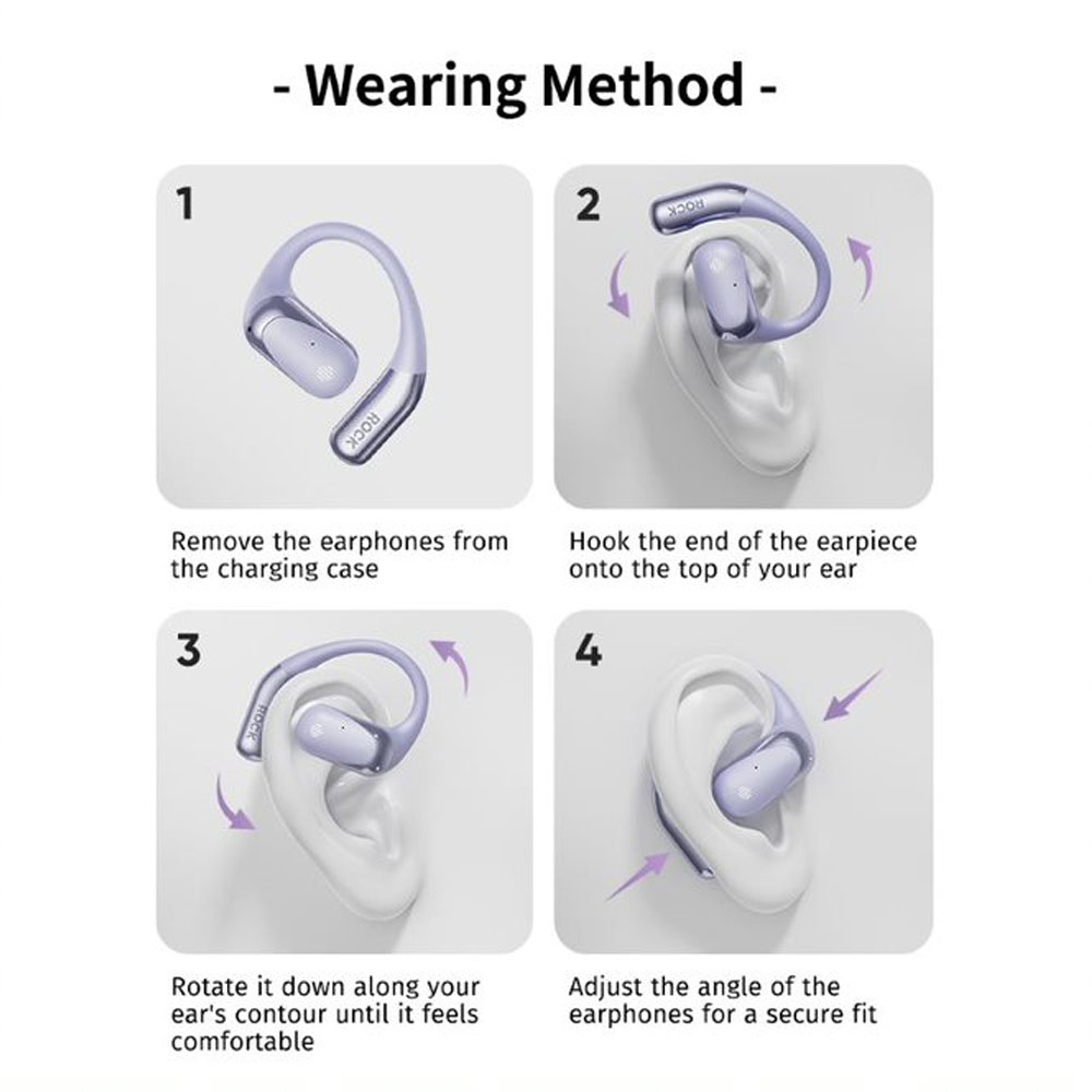 Picture of Rock X911 OWS Bluetooth Earphones Open Ear Comfort Hook Design Earphone Music Call Noise Cancellation (Gold Shin Chan)